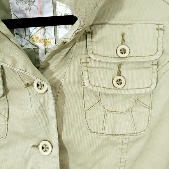 Plugg Womens Green Corduroy Button Up Jacket - Picture 3 of 5